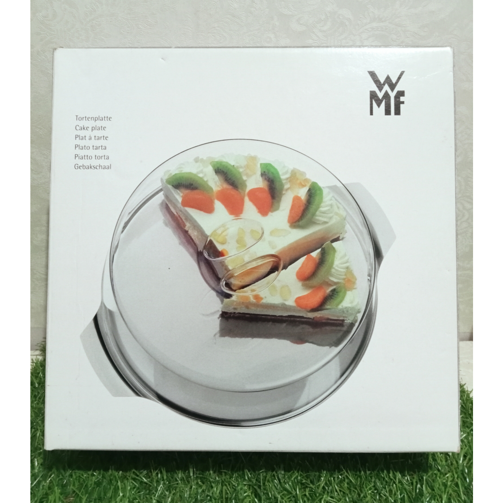 WMF Cromargan เค้กแผ่น Cromargan Tortenplate mit Haube WMF สแตนเลสเค้กแผ่นพร้อมฝาครอบ