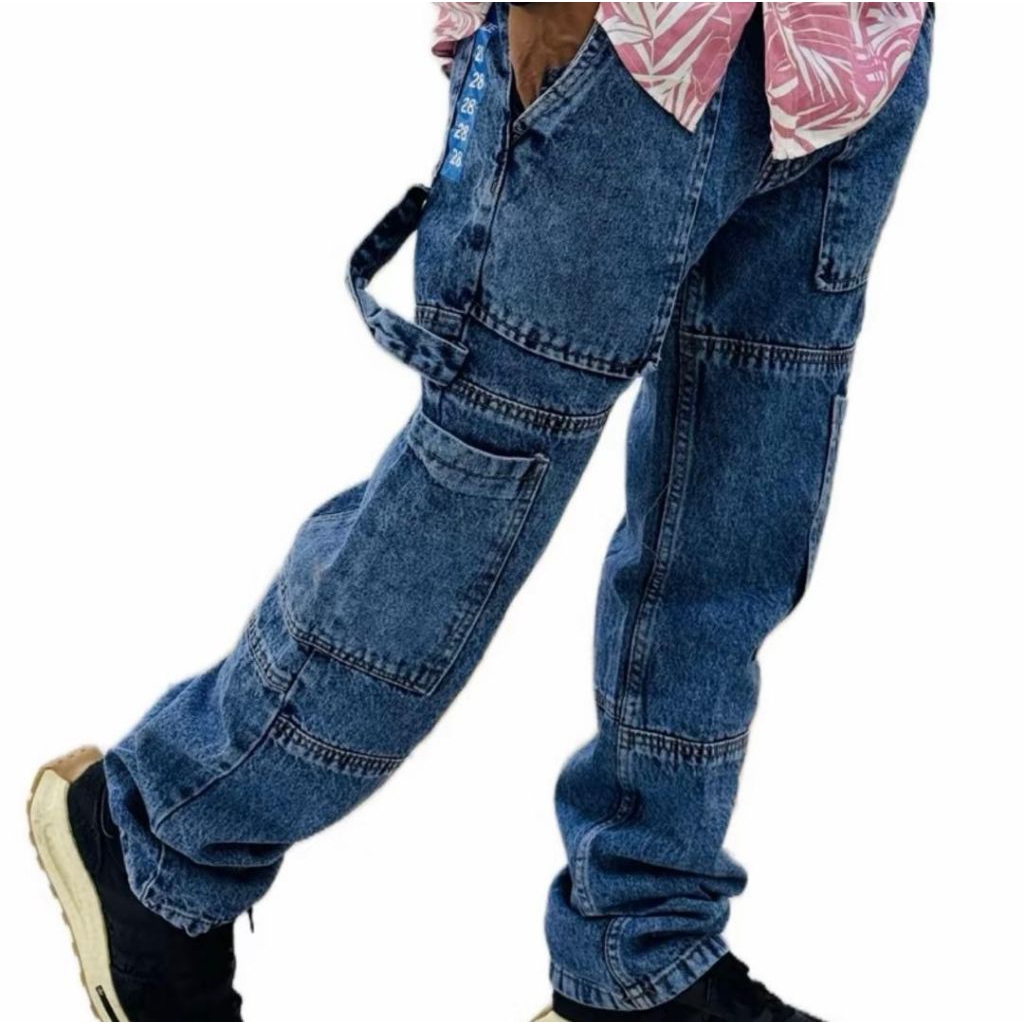 Seluar Jeans Baggy Korean Style King Cargo Unisex