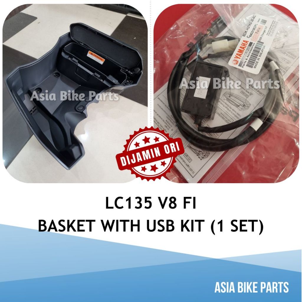 Yamaha LC135 V8 FI Premium Basket Bakul Raga พร้อม USB Kit Charger 3.0 - BDK-F489A-10-ACC / BDK-H21K