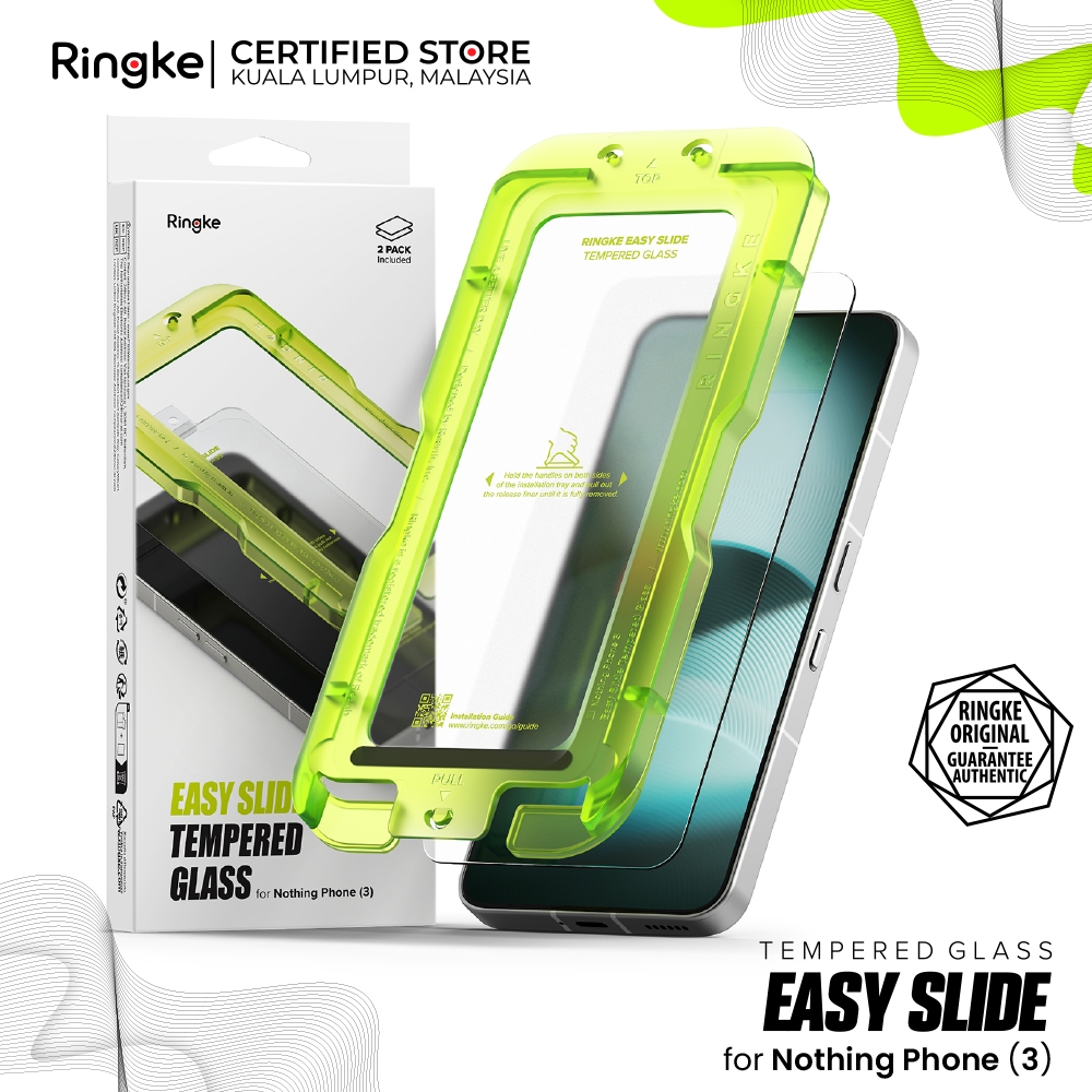 RINGKE EASY SLIDE TEMPERED GLASS Zero Changes Failure Nothing Phone (3) (2-Pack) กระจกนิรภัยแบบเต็มหน้าจอ Pr