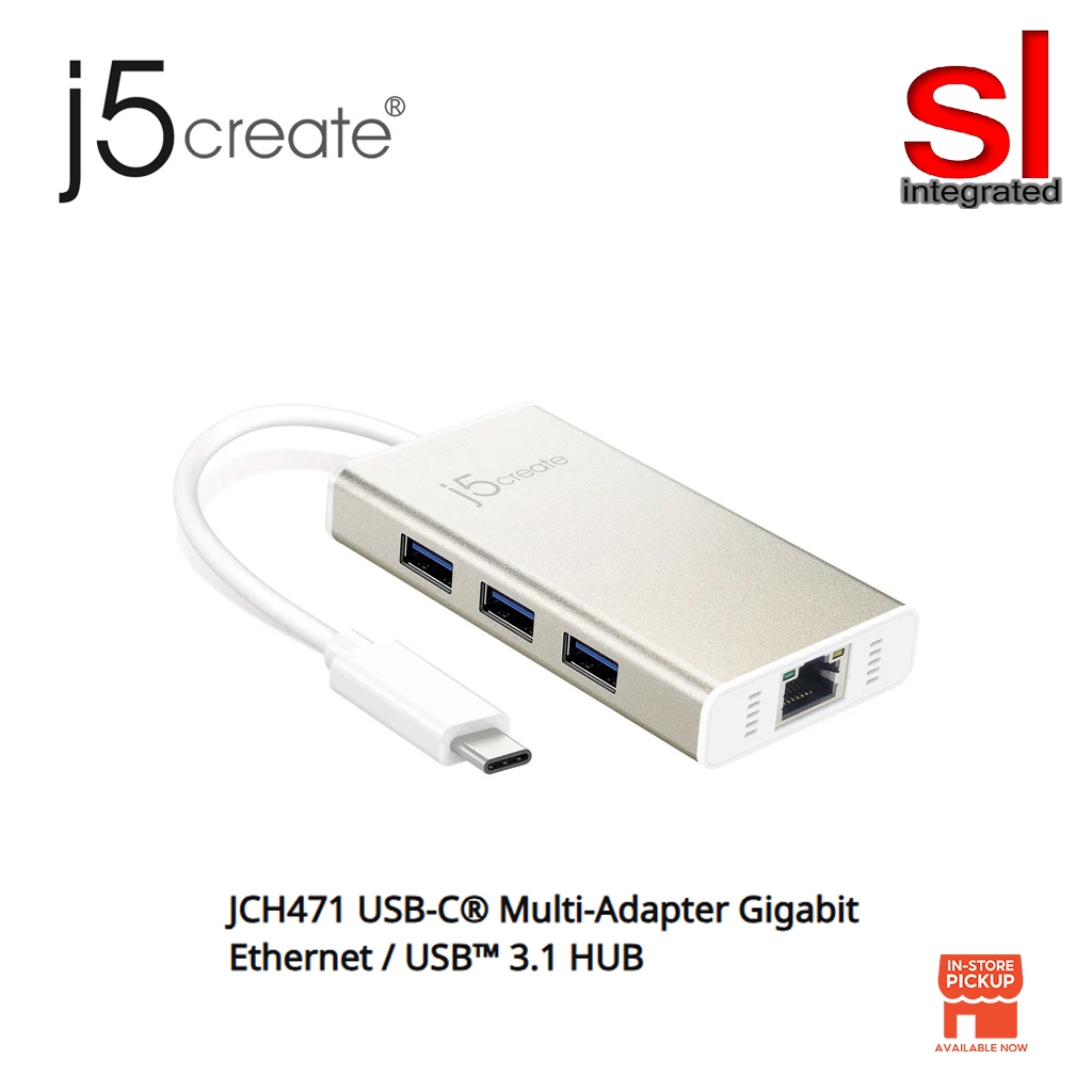 J5create USB-C Multi-Adapter Gigabit Ethernet / USBTM 3.1 HUB (JCH471)
