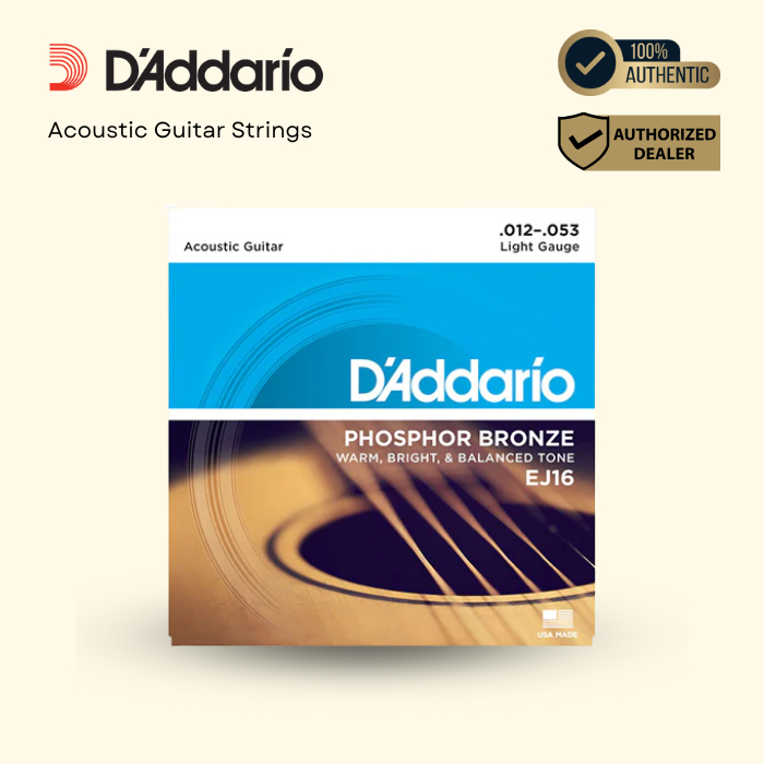 สายกีต้าร์โปร่ง Dadario EJ16 Phosphor Bronze - 12-53 (Daddario / EJ 16)