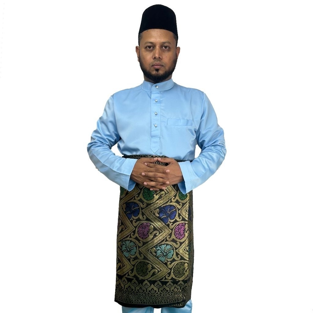 ฟรีปุ่ม Raya Glow - Modern & Classic Baju Melayu Vixis green Olive gold Size 2y tahun - 2XL