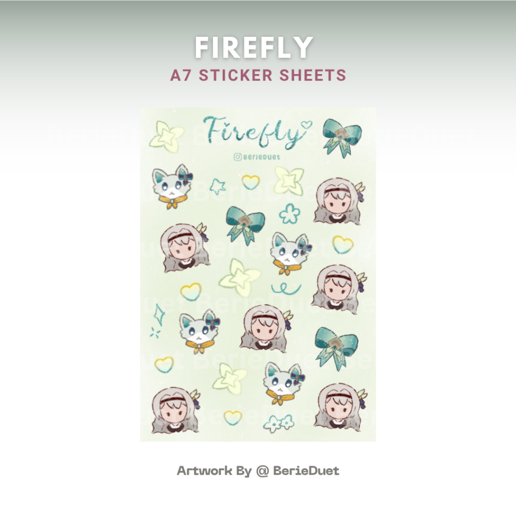 แผ่นสติ๊กเกอร์ Firefly A7 - พัดลม BerieDuet merch Honkai Star Rail HSR