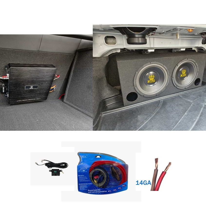 COMBO Set~ Monoblock Amplifier 2000W + Double 12" Woofer 500W/600W/650W พร้อมกล่อง + ชุดสายเคเบิล 8G