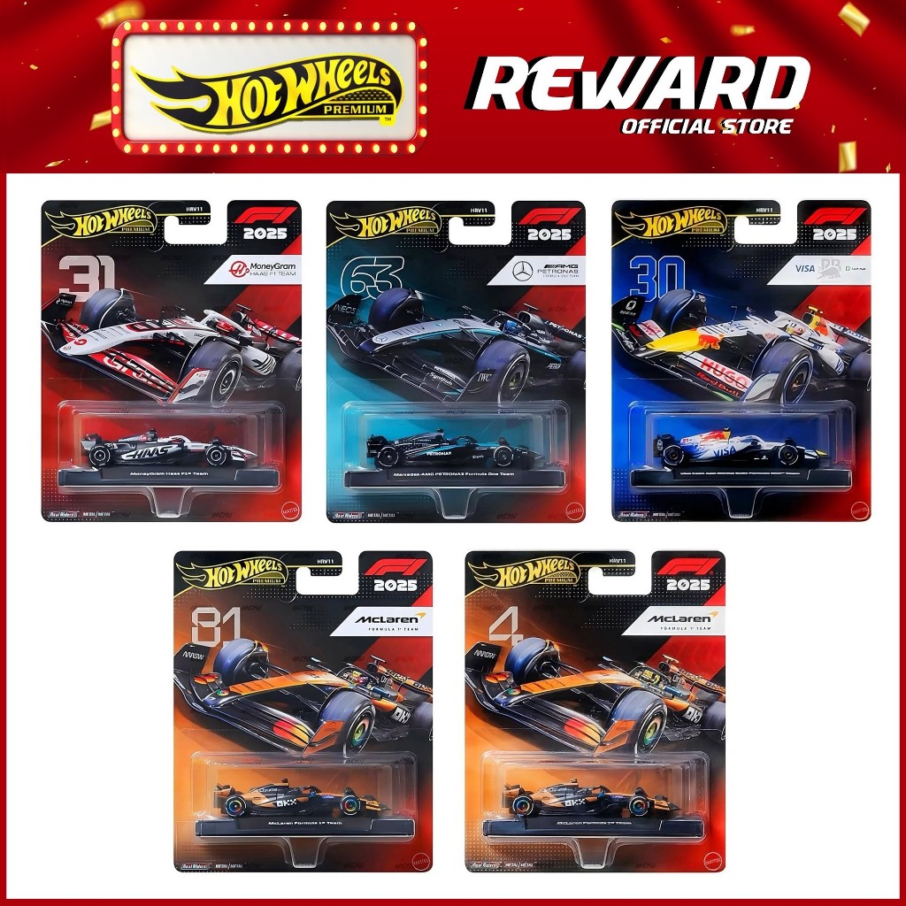 F1 Formula One Race Team F1 Mattel Hot Wheels Premium 1:64 Car Culture 2026 Dash J, F, G & H - F1 Pr
