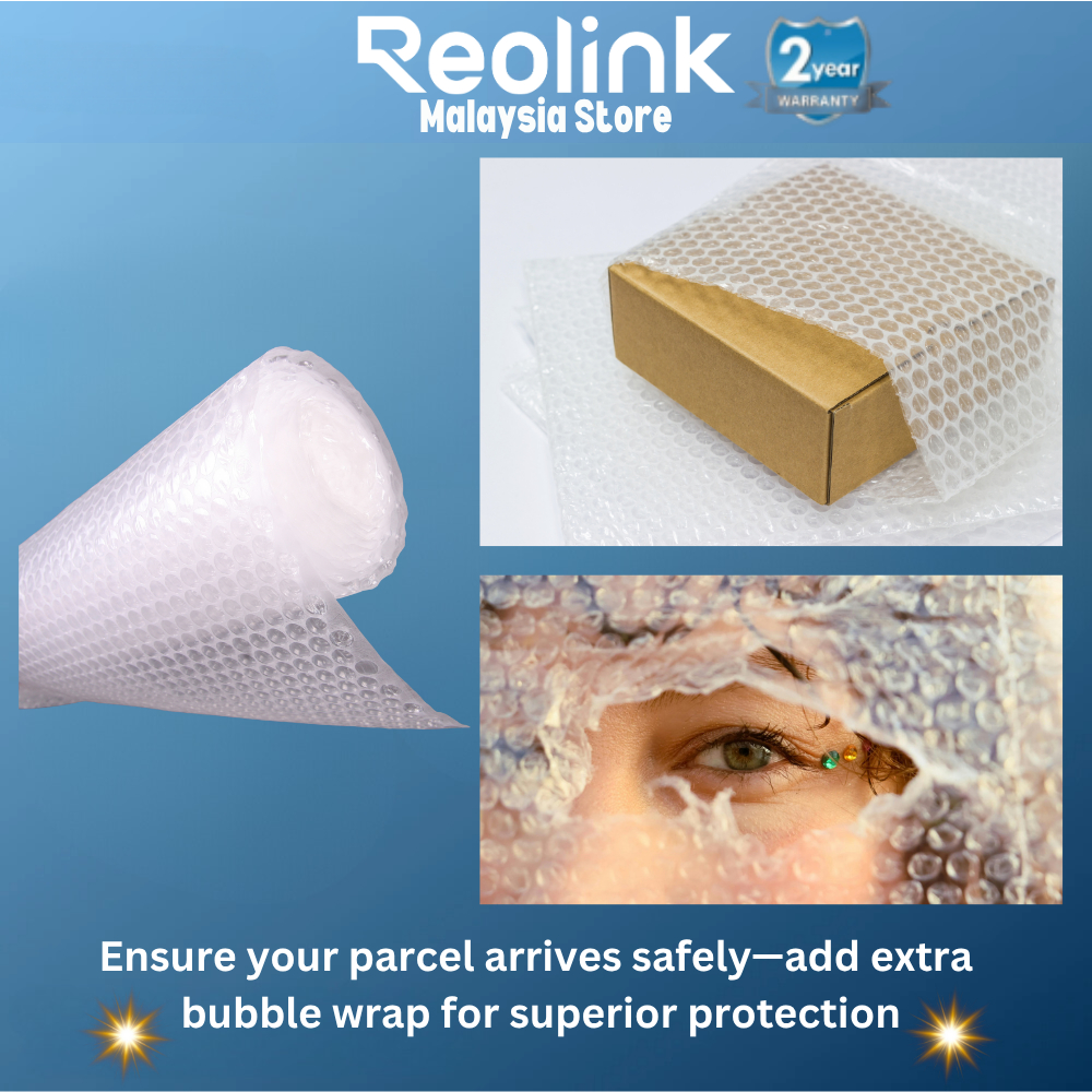 Reolink Wrap เอนชัวร์พัสดุของคุณมาถึงเพิ่มผ้าห่อฟองพิเศษอย่างปลอดภัยสําหรับการป้องกันที่เหนือกว่า
