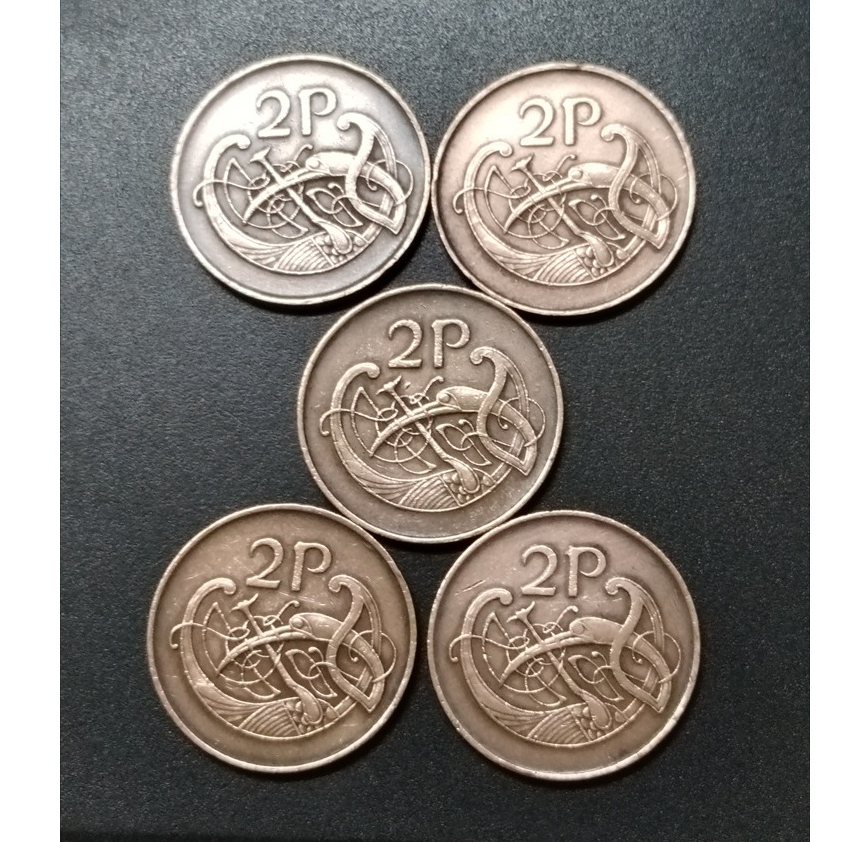Ireland A Set 2 Pence 1971 -1979 ( 5 เหรียญ )