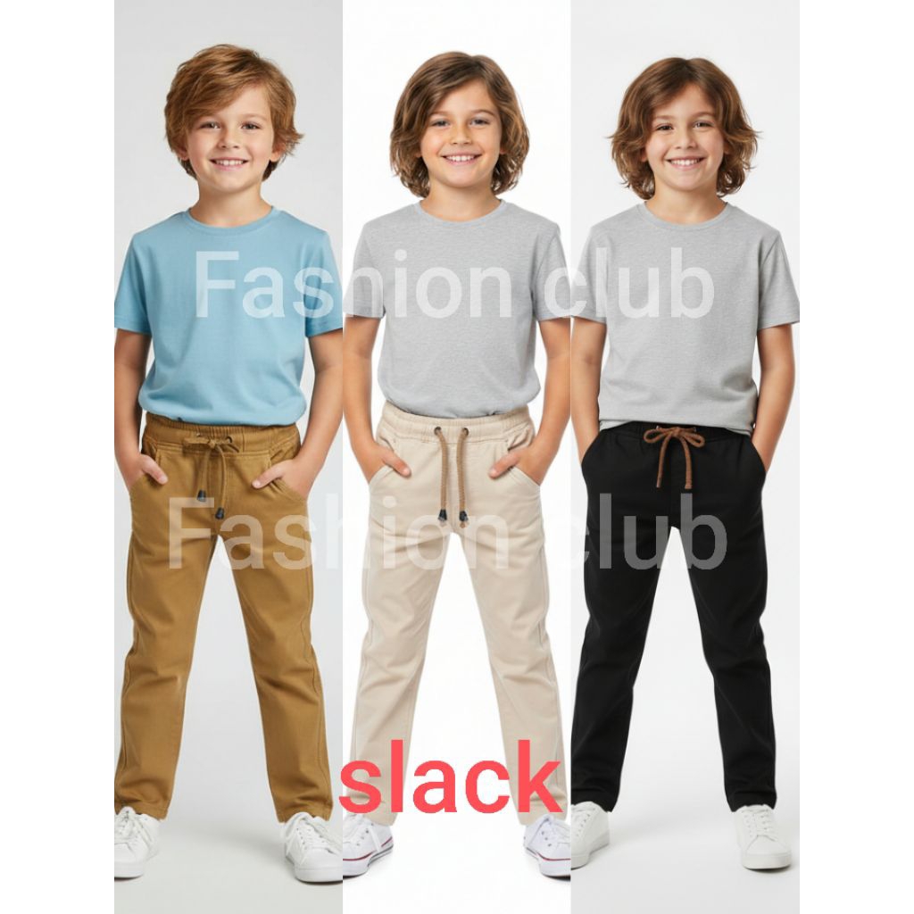 [Seluar Slack Long Pant unisex ] ผ้าคอตตอนผ้า Size (2y-12y)