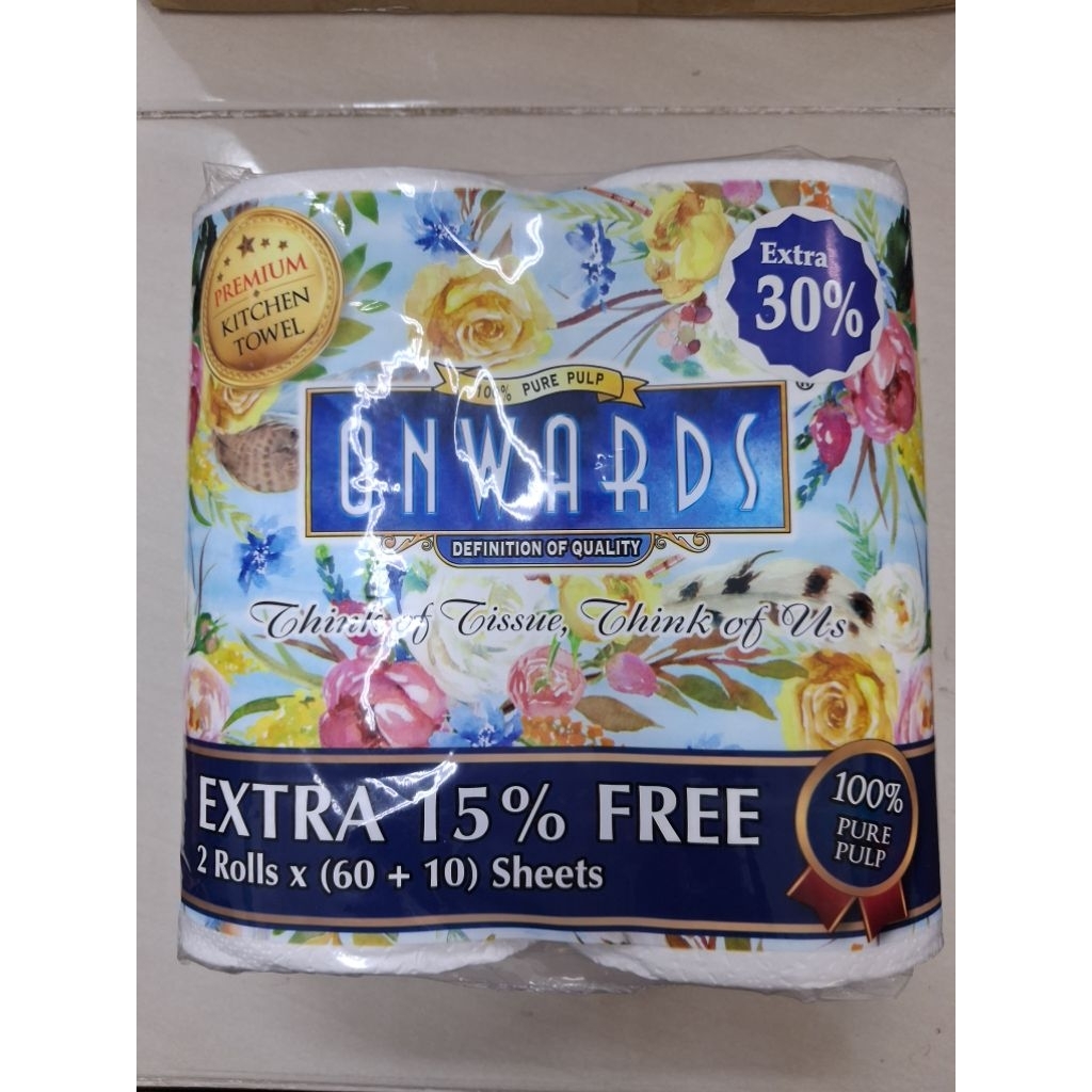 Onwards Kitchen Towel Tisu Dapur Onwards - ผ้าเช็ดตัวครัวระดับพรีเมียม- เยื่อกระดาษบริสุทธิ์ 100%