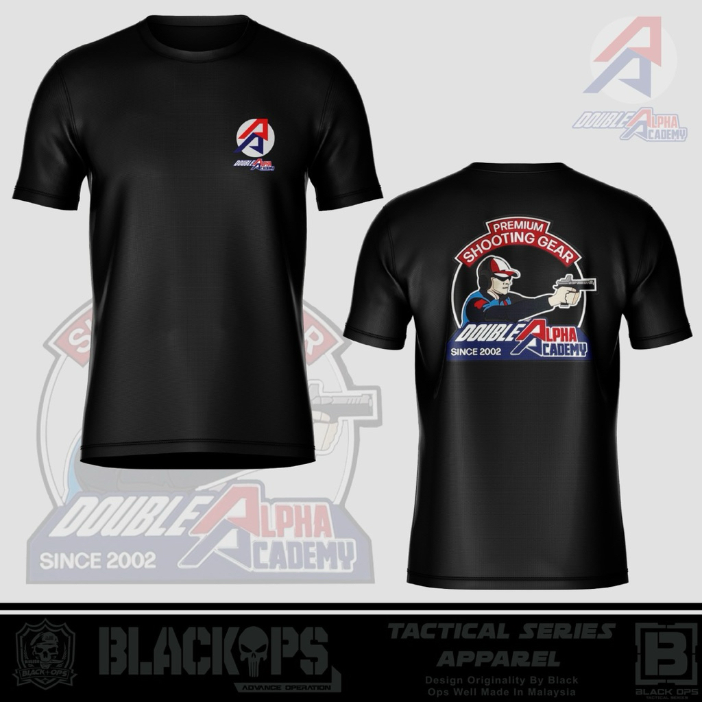 เสื้อ Ipsc D0uble Alpha ดีไซน์สีดํา