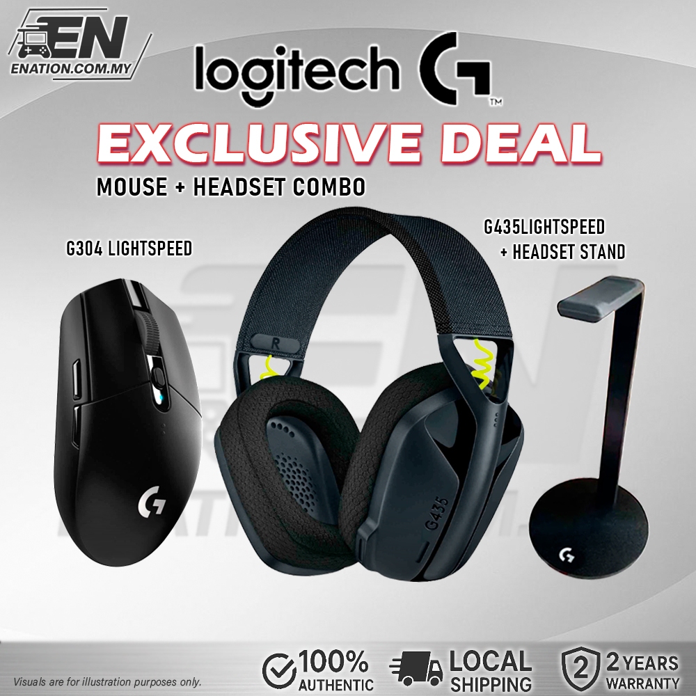 [Bundle] หูฟังเกมมิ่งไร้สาย Logitech G435 Lightspeed + เมาส์เกมมิ่งไร้สาย G304 Lightspeed