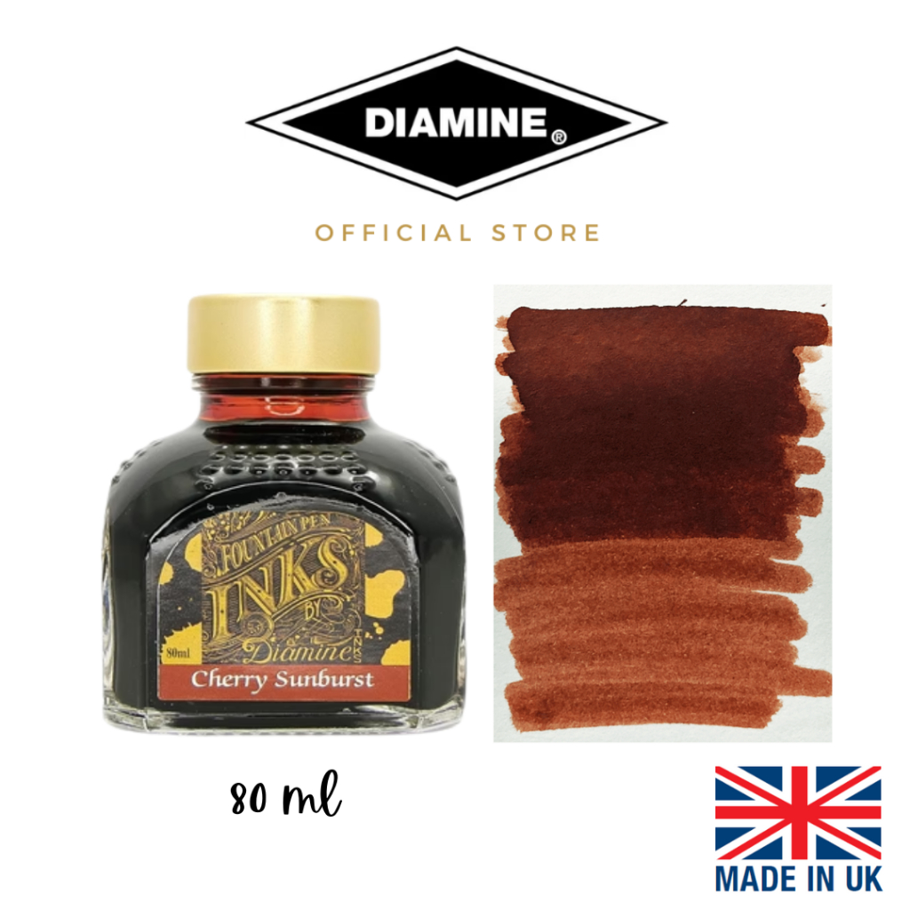 ปากกาหมึกซึม Diamine หมึกขวด 80 มล. Cherry Sunburst