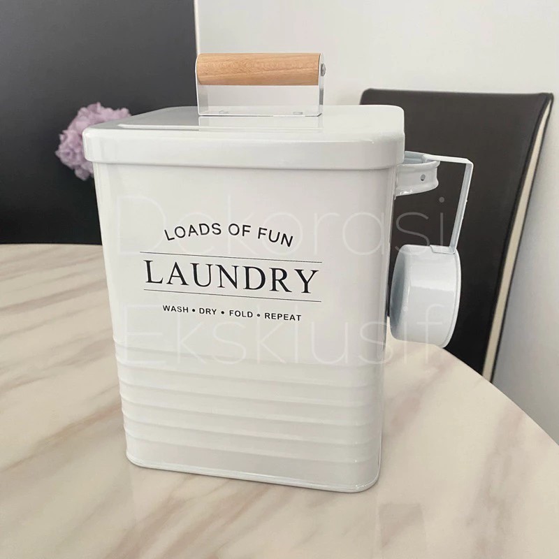 BEKAS SABUN DEBU LAUNDRY POWDER STORAGE JAR CANISTER LAUNDRY BEADS LAUNDRY CONTAINER