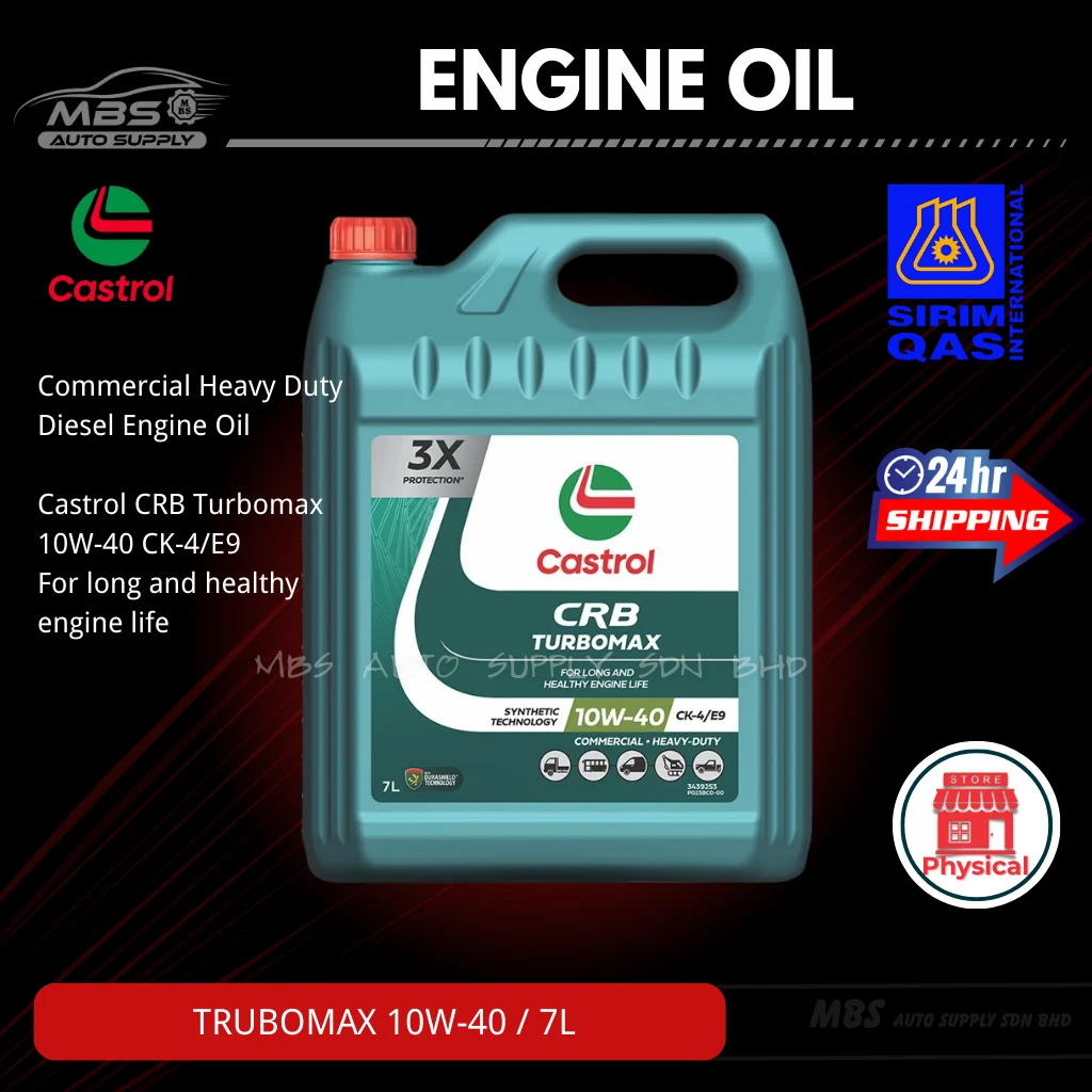 Castrol CRB Turbomax 10W-40 7L CK-4/E9 น้ํามันเครื่องดีเซล Heavy Duty เชิงพาณิชย์ / Castrol CRB Turb