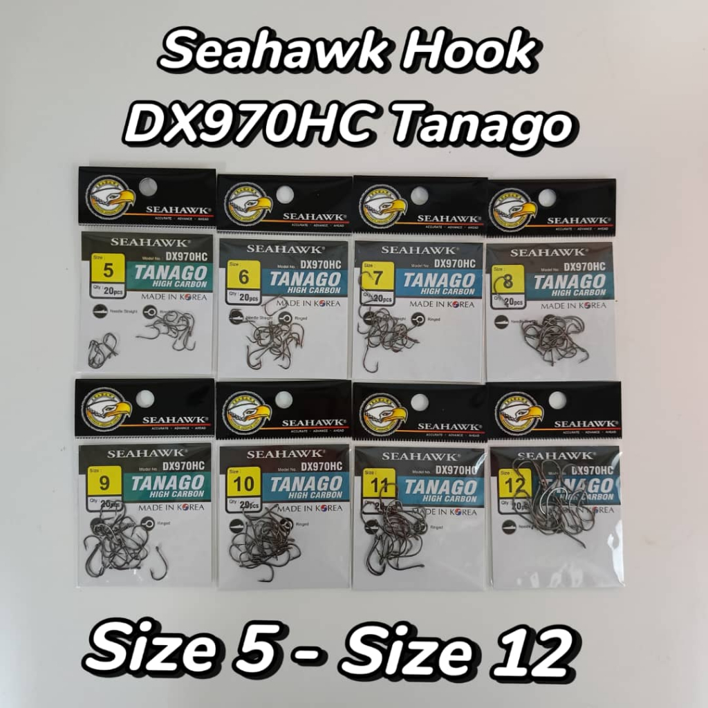 Seahawk DX970HC Tanago Ultra Sharp Fishing Hooks – เหล็กคาร์บอนสูง ขนาด 5–20