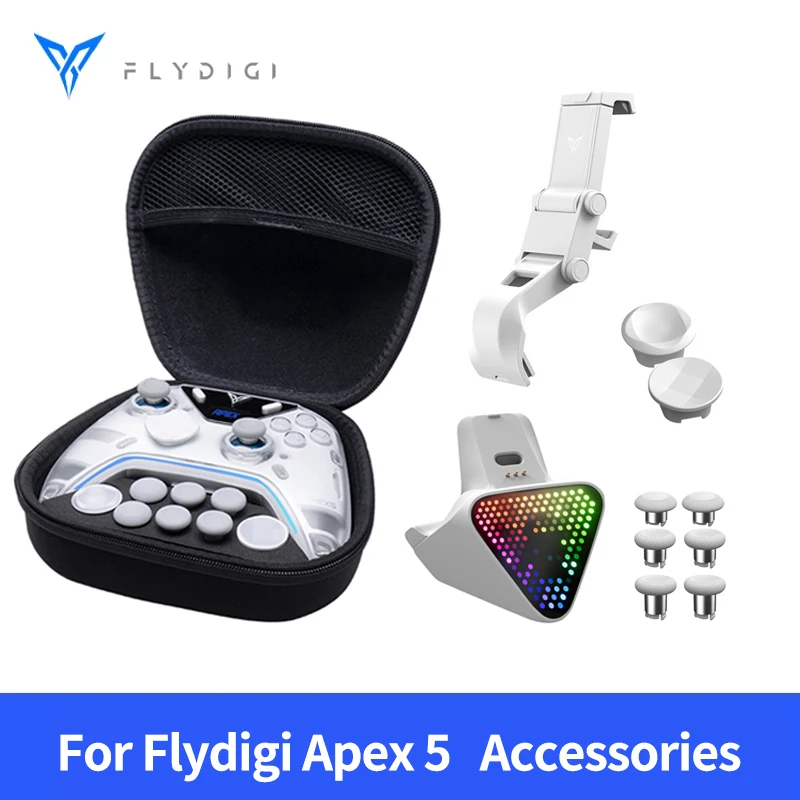 Flydigi Apex 5 อุปกรณ์เสริมคอนโทรลเลอร์เปลี่ยน Sticks ที่วางโทรศัพท์ปุ่มกระเป๋าเก็บแท่นชาร์จสําหรับ Apex 5 Gamepa