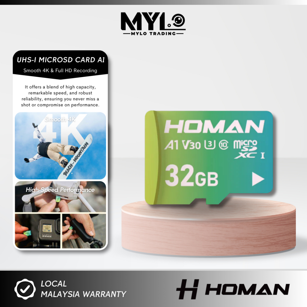 - การ์ด HOMAN UHS-II MICROSD (A1) - 32GB