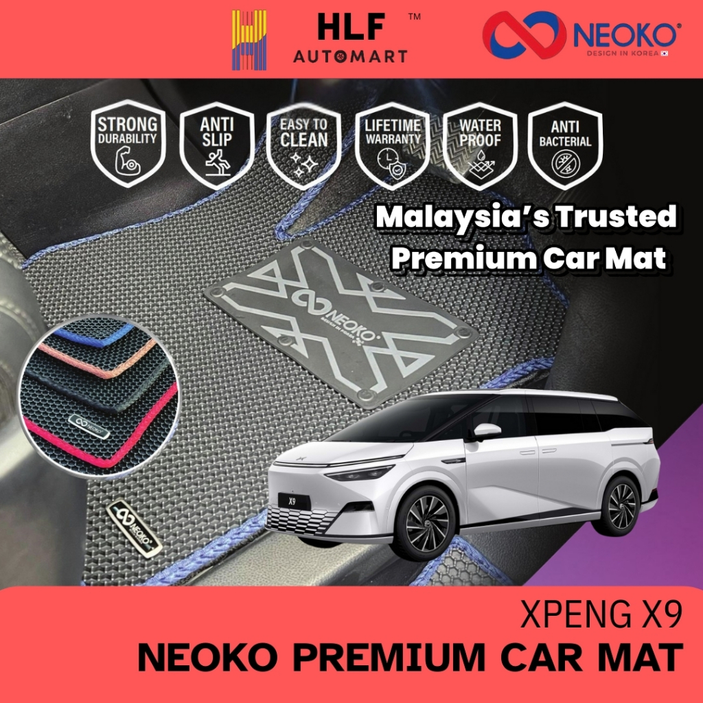 พรมปูพื้นรถยนต์ Neoko Premium สําหรับ XPeng X9 | พรมปูพื้นรถยนต์ Neoko Premium สําหรับ XPeng X9