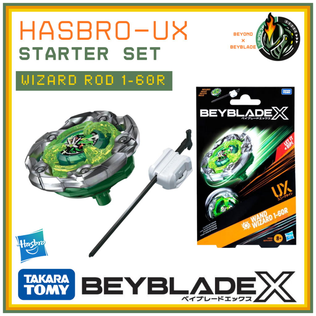 Takara Tomy Hasbro Beyblade X Green WizardRod1-60R ชุดสตาร์ท (คล้ายกับ BX-35-04)