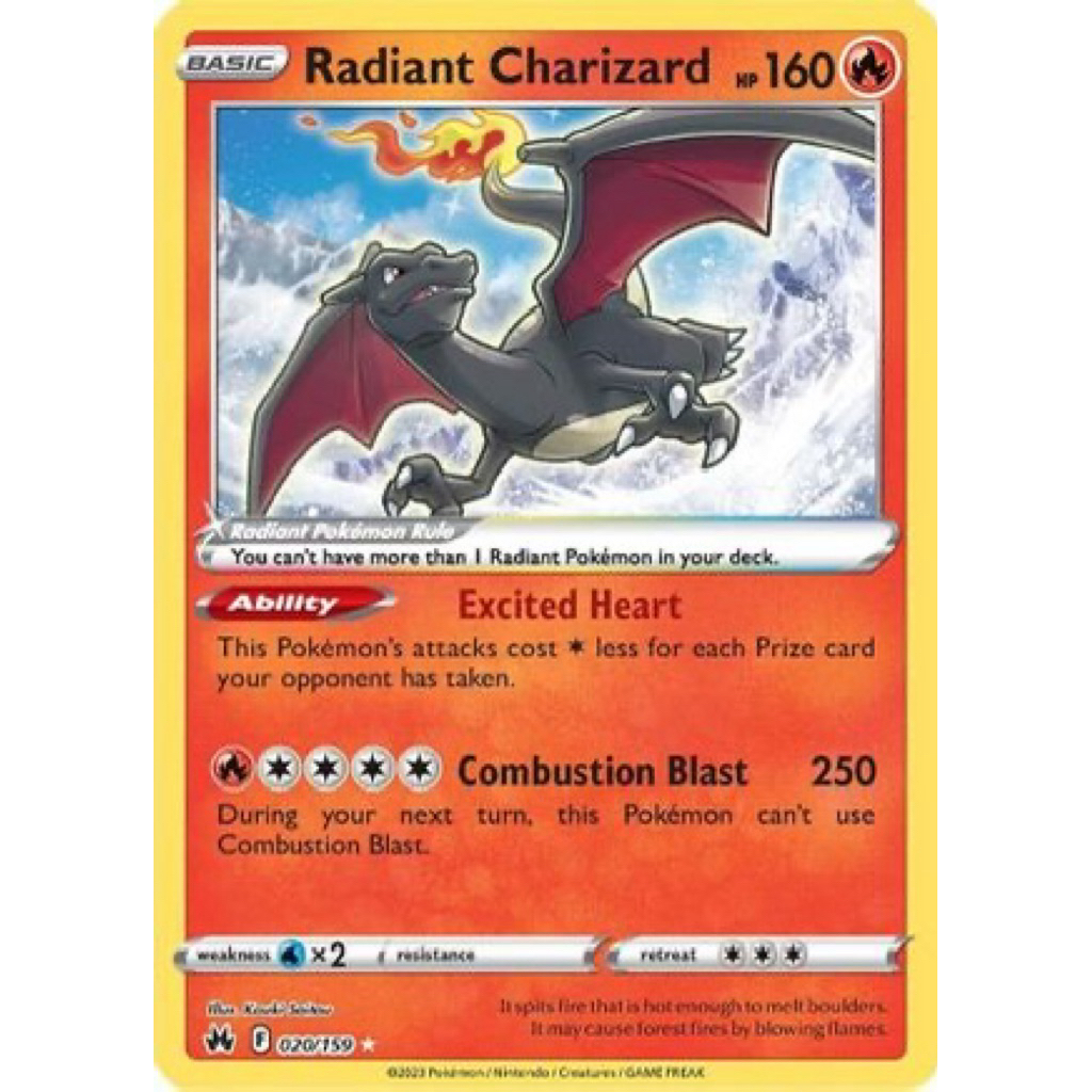 Radiant Charizard - 020/159 - Radiant CROWN ZENITH SINGLES