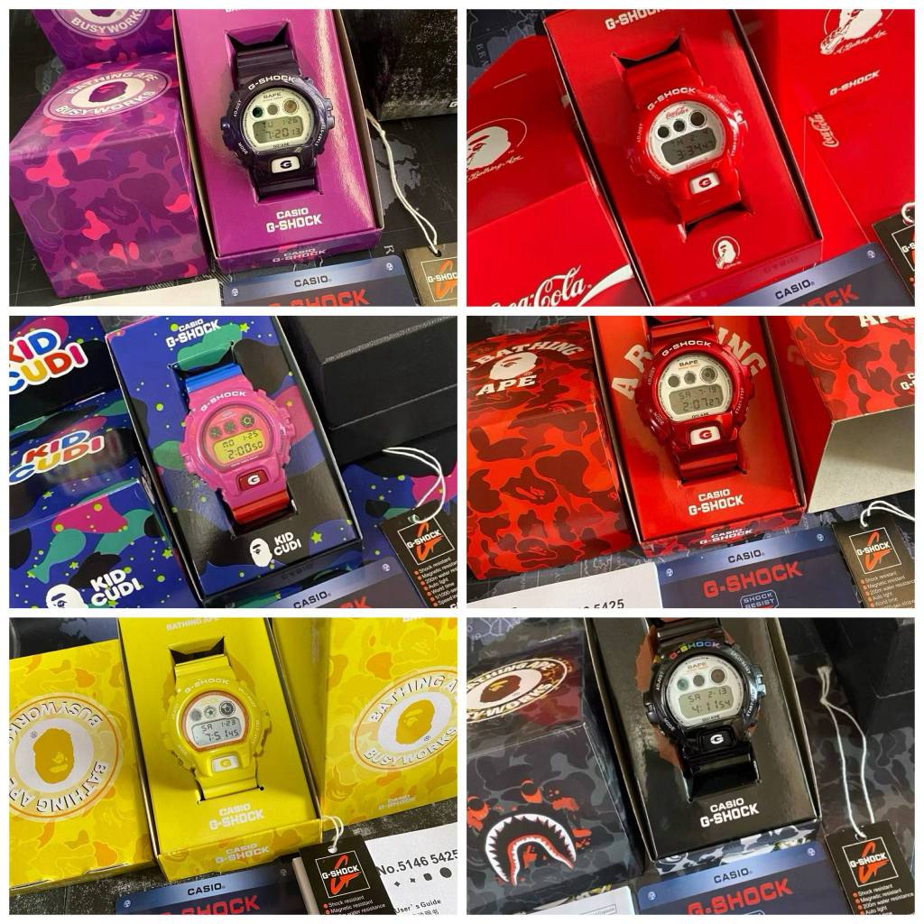 JAM TANGAN DIGITAL DW6900 KIDCUDI BAPE SERIES CC2 NB3 BB1 SPORT WATCH CERMIN KACA AUTOLIGHT VERSION 