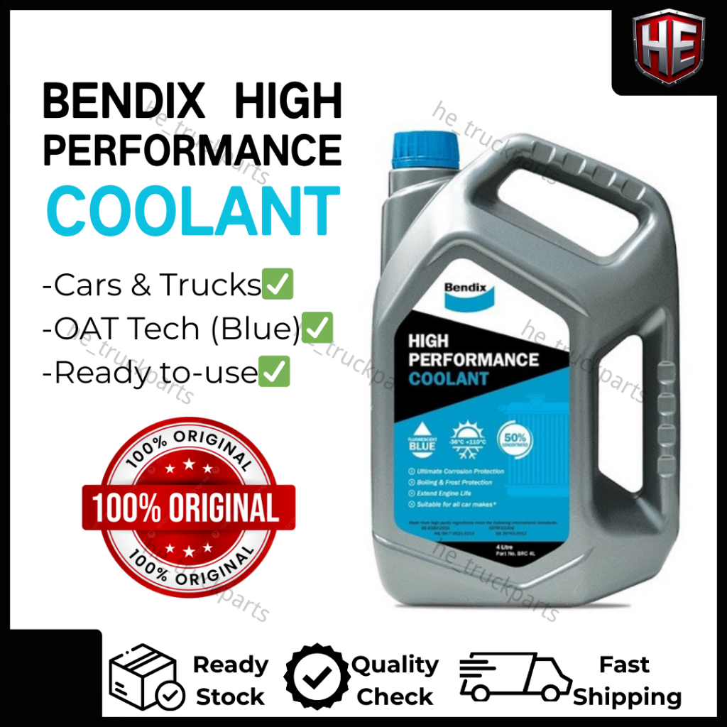 น้ําหล่อเย็น Bendix High Performance 4L (OAT) สําหรับรถบรรทุกและรถยนต์ใช้