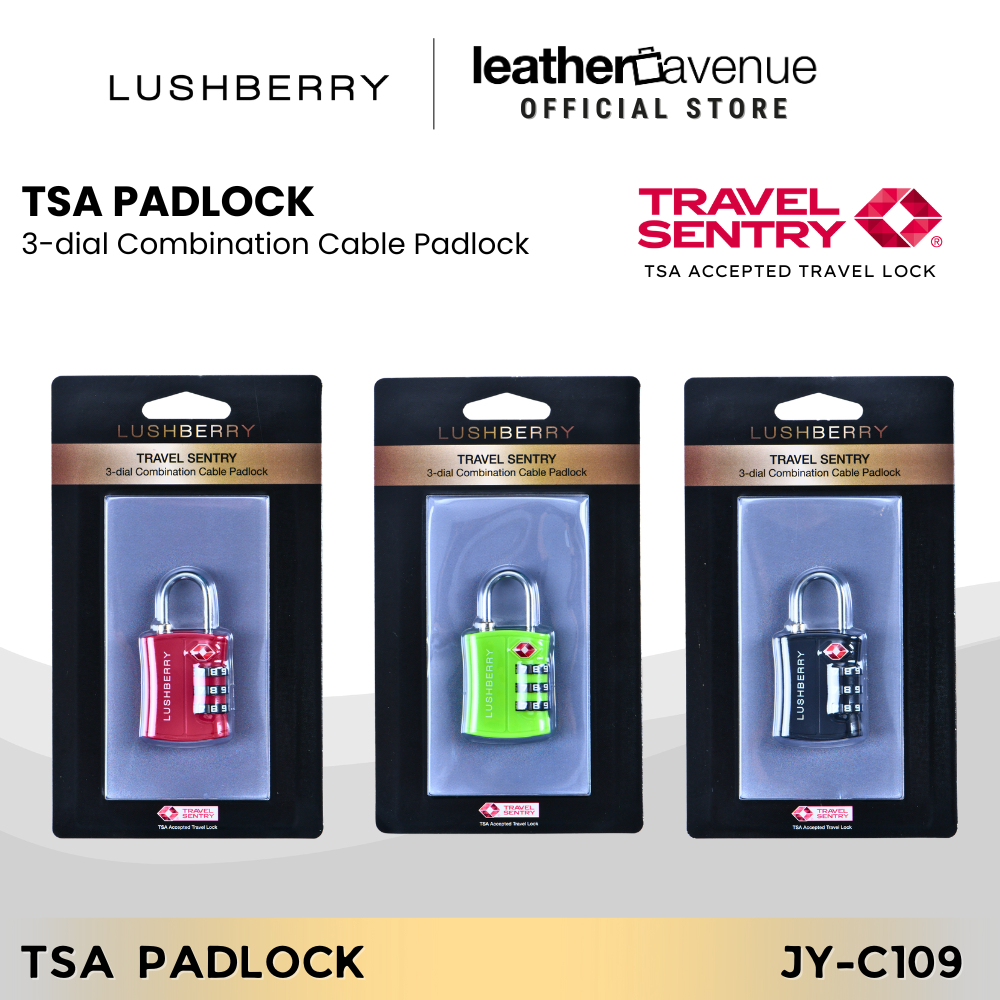 LUSHBERRY 3-Dial Combination Pad Lock TSA Travel Lock Luggage Lock Padlock Travel Accessories (JY-C1
