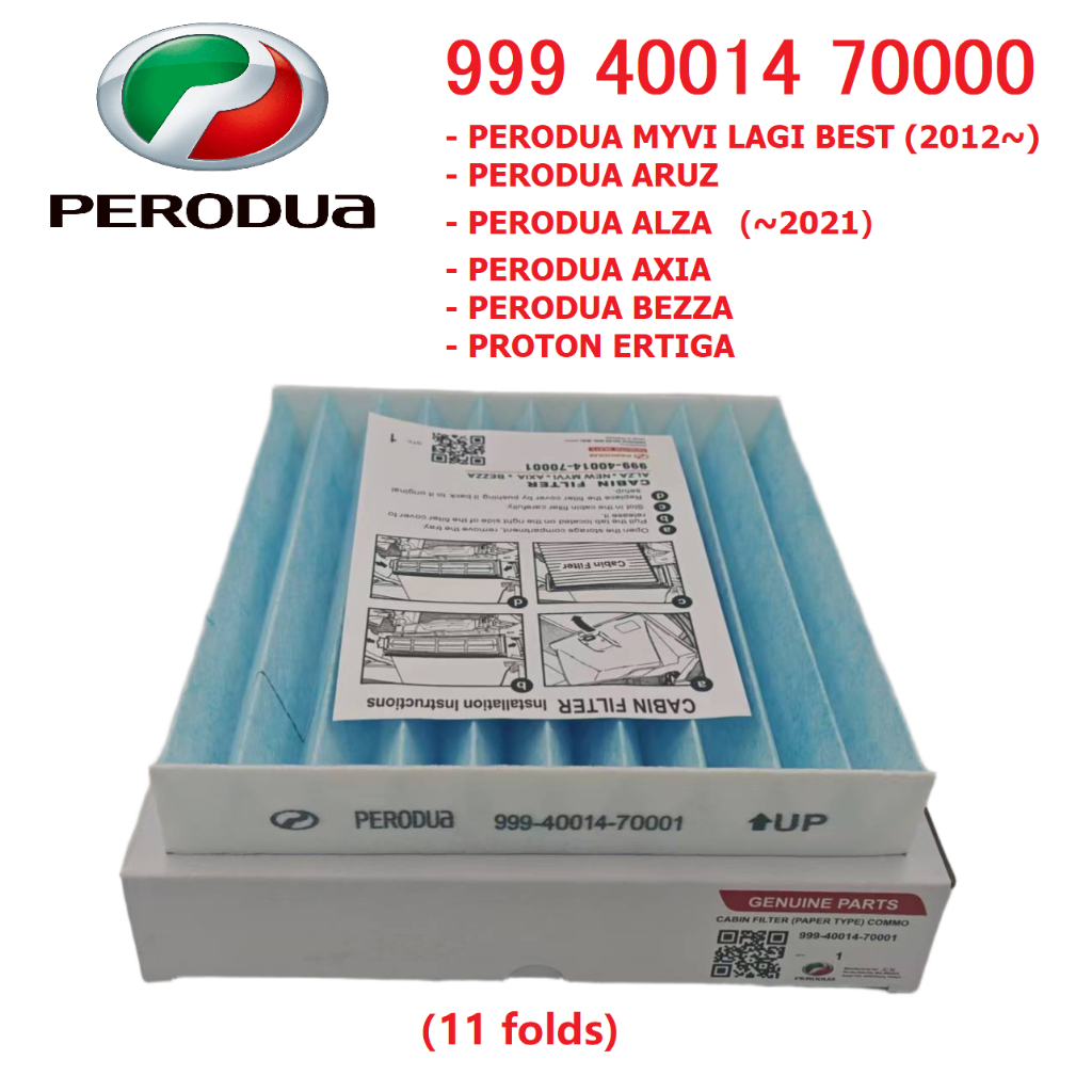 Perodua Myvi Lagi Best (2012~)/Aruz/Bezza/Axia/P.Eritga/Alza Aircond Filter/Cabin Filter 999 40014 7