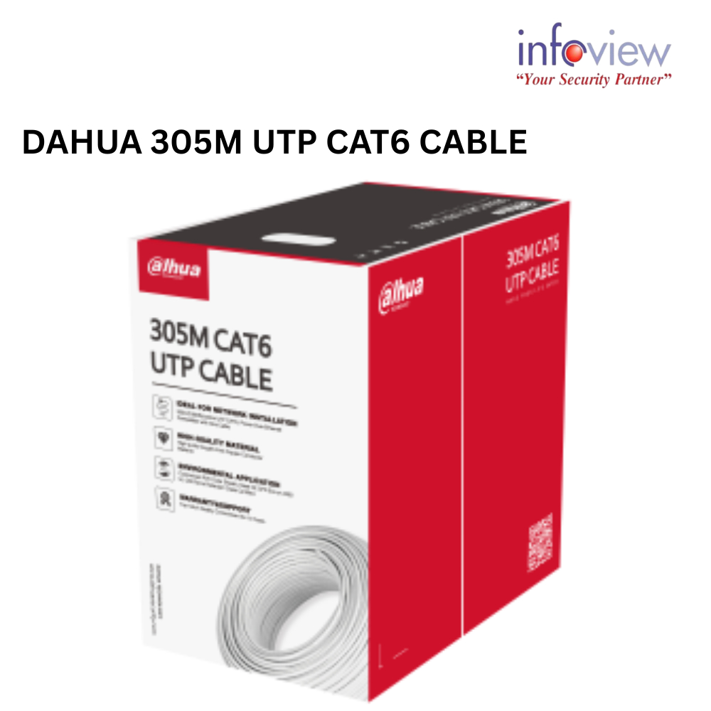 Dahua IP เครือข่าย UTP Ethernet CAT6 สายสีขาวออกซิเจนฟรีทองแดง 305M PFM920I-6UN-C