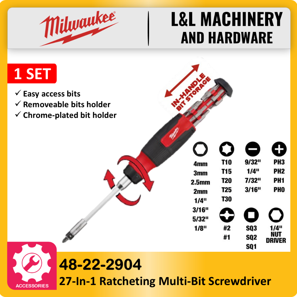 Milwaukee Hand Tool 48-222904 / 48-22-222903 / 48-22-22-22-2913 27-In-1 14-In-1 Ratcheting Compact M