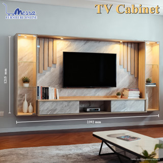SIAP PASANG - 8ft Modern TV Cabinet LED / Wall Mounted Tv Cabinet / Hall Cabinet / LED TV cabinet / Kabinet TV Gantung