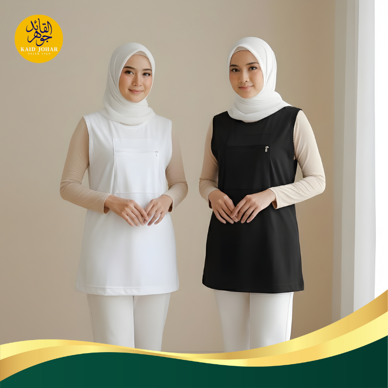 เสื้อผ้า Zip Hajj ผู้หญิง เสื้อสายเดี่ยว Pocketed Umrah & Hajj ผ้าคอตตอน 100% ใส่สบาย เท่ๆ คุณภาพ