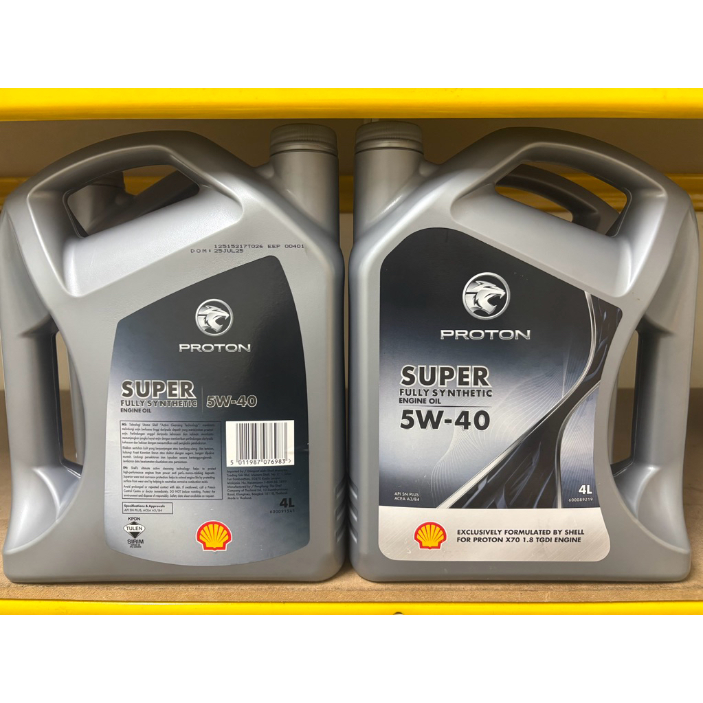 [SHELL สําหรับโปรตัน] PROTON ENGINE OIL 5W40 5W-40 FULLY SYNTHETIC 4L