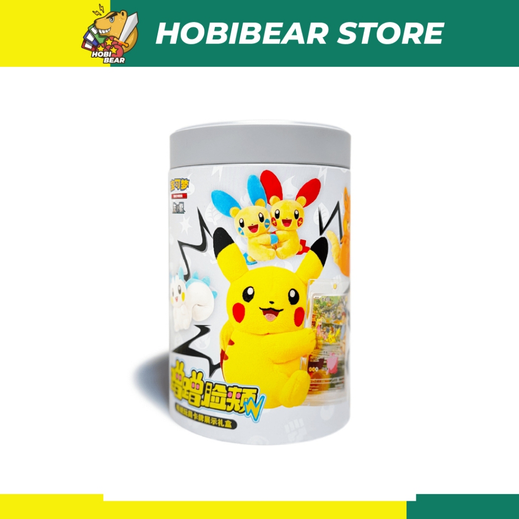 Pokemon TCG กล่องแสดงการ์ดของเล่นตุ๊กตา Nuzzle Cheeks ตัวย่อ