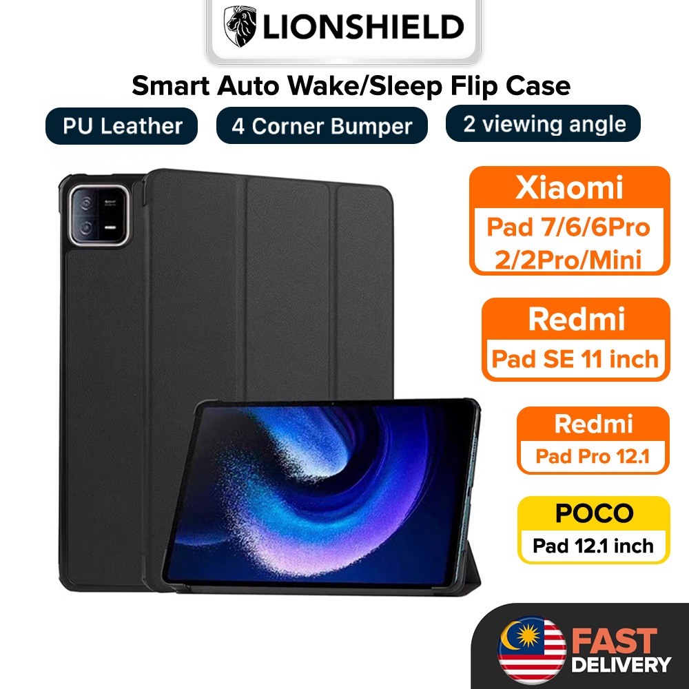 (MY) LionShield Xiaomi Pad 7/6/6 Pro/2/Mini Redmi Pad SE / Redmi Pad Pro / POCO PAD 12.1 นิ้ว Flip C