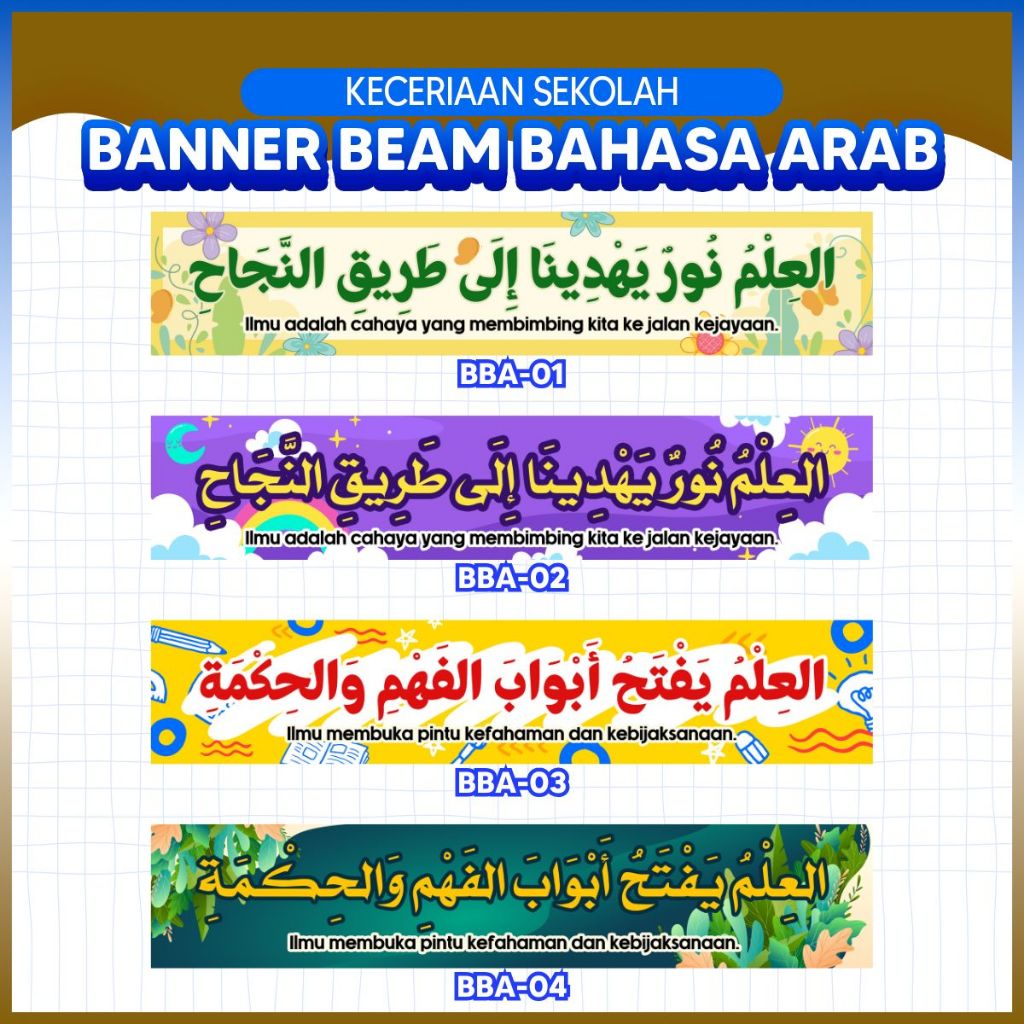 BANNER BEAM WALL DECORATION CLASS & SCHOOL WORDS WISDOM LANGUAGE VERSION DESIGN 2026