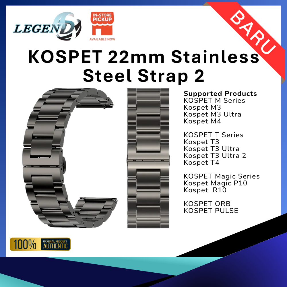 KOSPET สายสแตนเลส 22 มม. 2 สําหรับ KOSPET รุ่น M3/M3 Ultra/M4 T3/T3 Ultra/T4 / Magic P10/R10