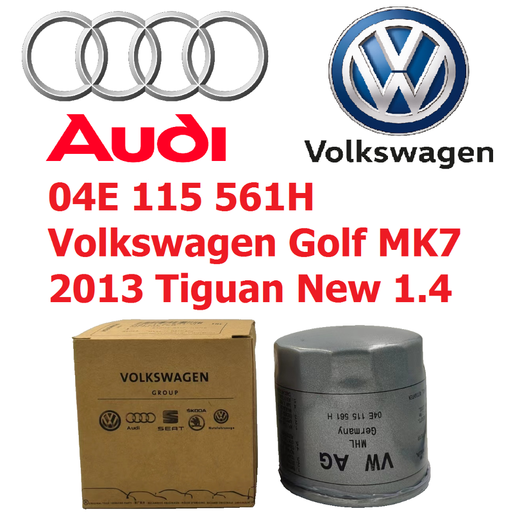 กรองน้ํามันเครื่อง Audi Volkswagen - Volkswagen Golf MK7 2013 Tiguan New 1.4 04E 115 561H