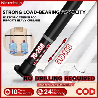 Adjustable Punch-Free Curtain Rod Stainless Steel Drying Rack Shower Telescopic Rods Ampaian Baju Batang Langsir