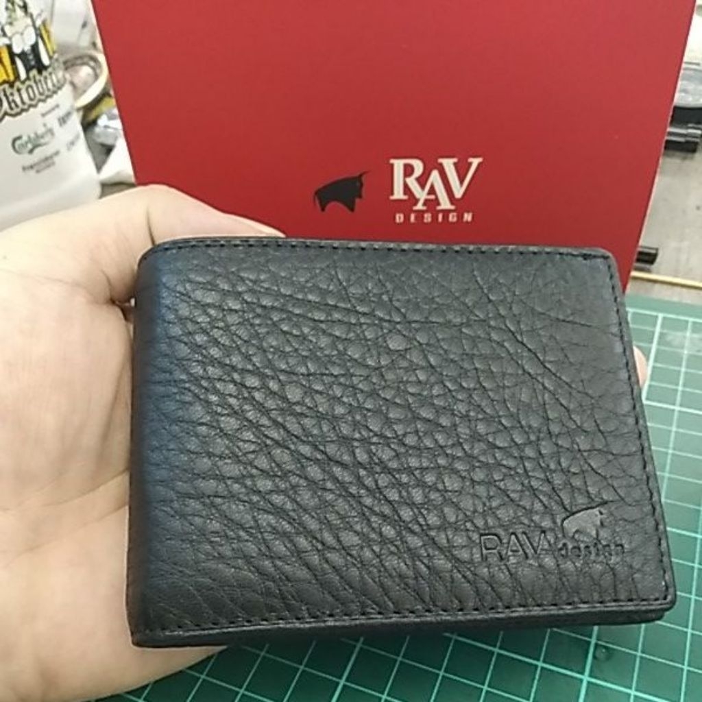 (ใหม่ RAV DESIGN LEATHER Money Clip Wallet 11Compartment 1Pocket Money 1 Money Clip 9Card Holder