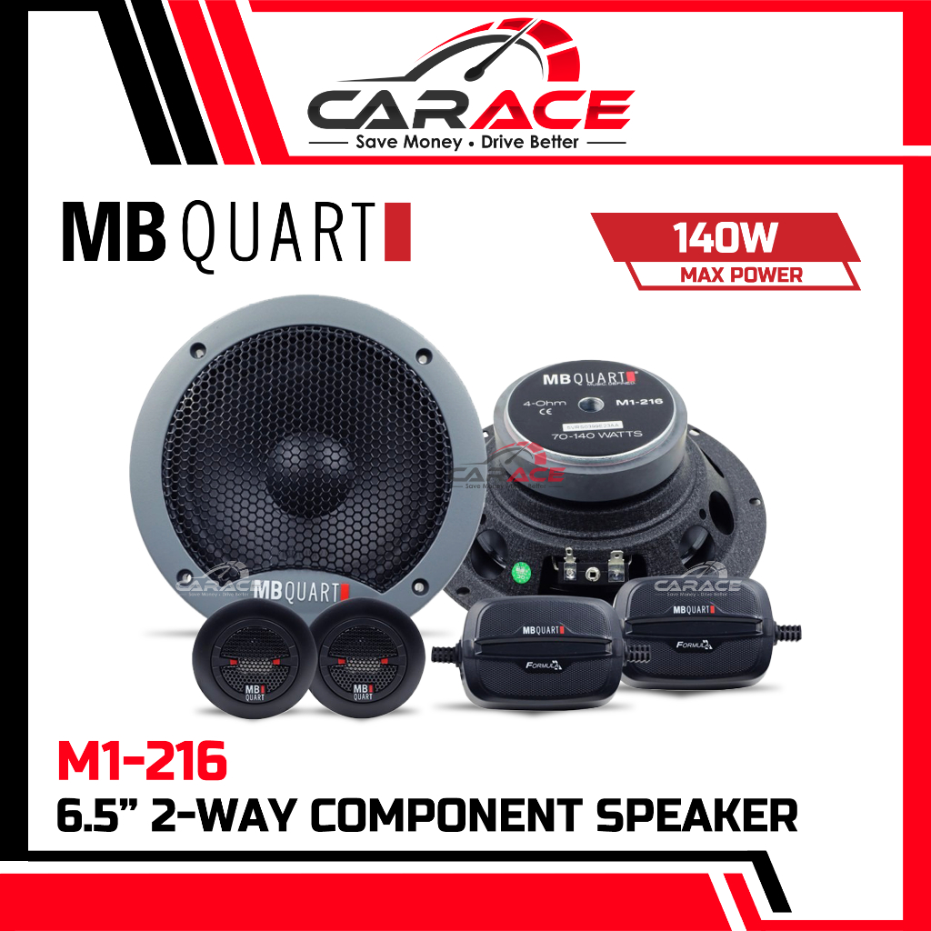 MB Quart 2-Way Component Set ลําโพงติดรถยนต์พร้อมทวีตเตอร์ครอสโอเวอร์ Spk 200W MBQuart M1-216