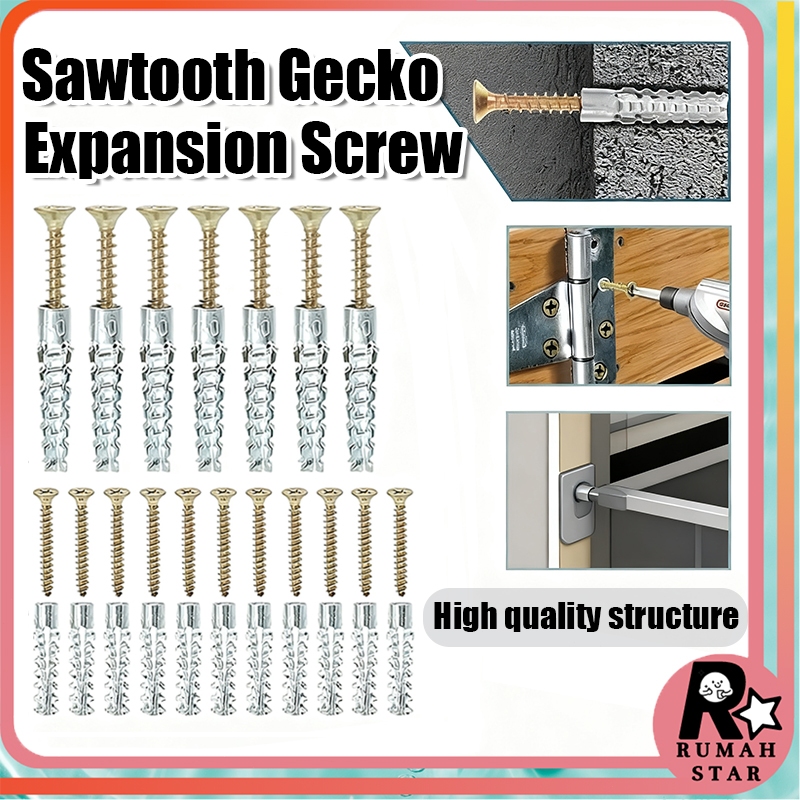 100 ชิ้นโลหะสกรูขยายหยัก Wall Anchor Bolts ทําลายโลหะสําหรับ Konkrit/Bata