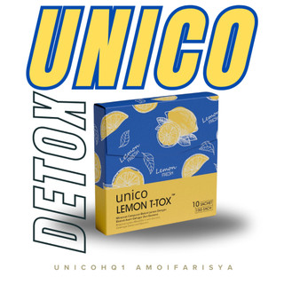 UNICO ORIGINAL LEMON TTOX 10 sachet Halal  ( minuman kurus sihat detox )