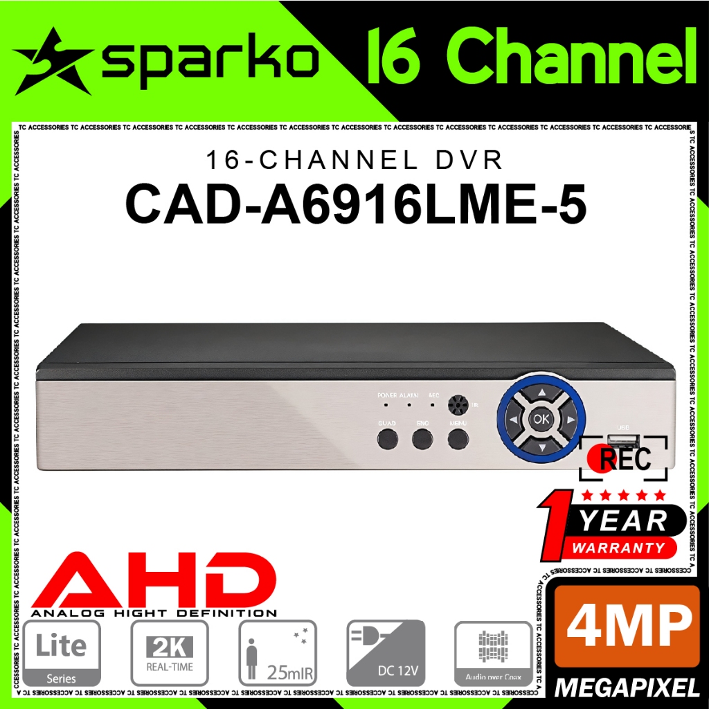 16CH 16CHCH CHANNEL FULL HD DVR 4.0MP SPARKO กล้องวงจรปิด 16-CH เครื่องบันทึกวิดีโอดิจิตอล Full HD 4