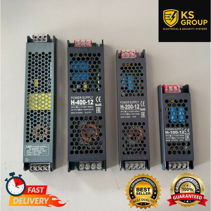 KS POWER SUPPLY 100W/200W/400W LED POWER SUPPLY 12V 8A / 16A / 25A / 33A - KSW (110123...)