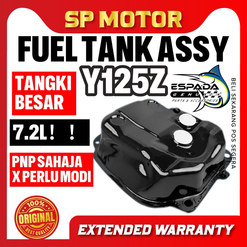 YAMAHA 125Z Y125 ZR Y125Z ถังขนาดใหญ่ FUEL ถังสีดําน้ํามันขนาดใหญ่ 7.2L PNP เท่านั้น X NEED ดัดแปลง 
