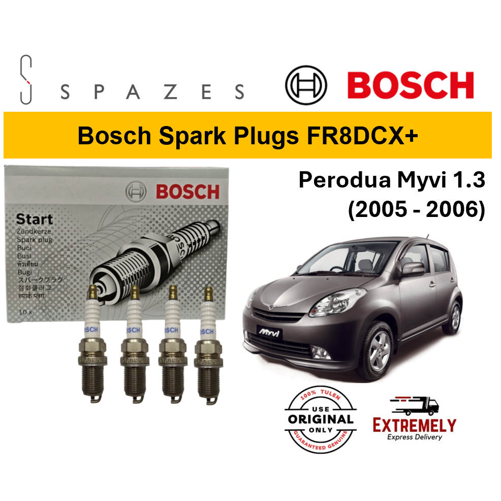 (2005-2006) หัวเทียน Myvi Gen 1 Bosch FR8DCX+ (K6CT0R) หัวเทียน Perodua Myvi