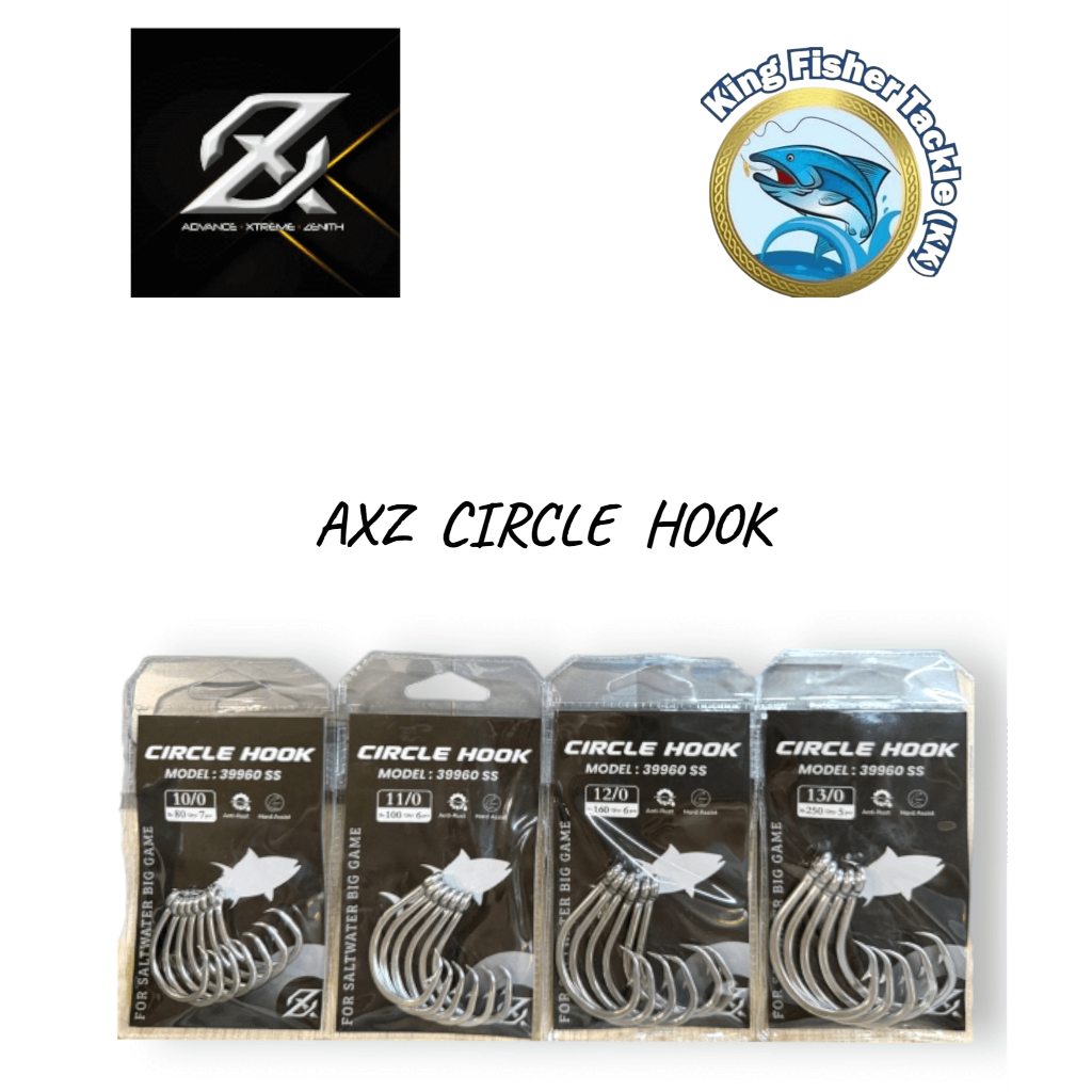 AXZ Circle Hook 39960 SS – ตะขอวงกลมเกมใหญ่น้ําเค็มสําหรับงานหนัก (10/0–13/0)