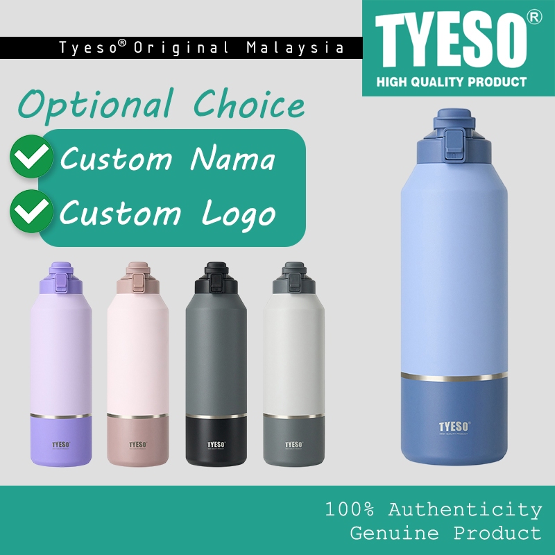 TYESO 1200ml/1500ml/2000ml ขวดขนาดใหญ่ Botol Air เพิ่มที่กําหนดเองชื่อโลโก้ที่กําหนดเอง Ukir Nama Ta